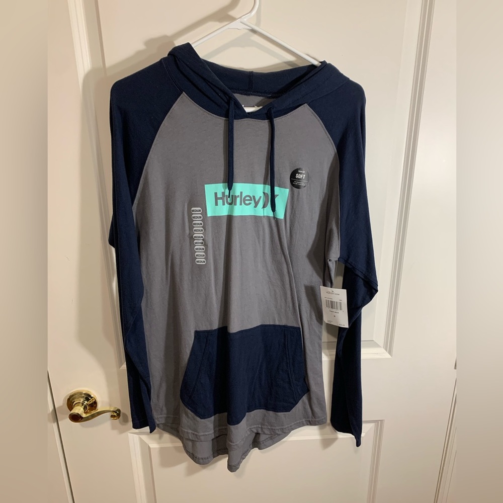 Hurley long sleeve tee hoodie medium